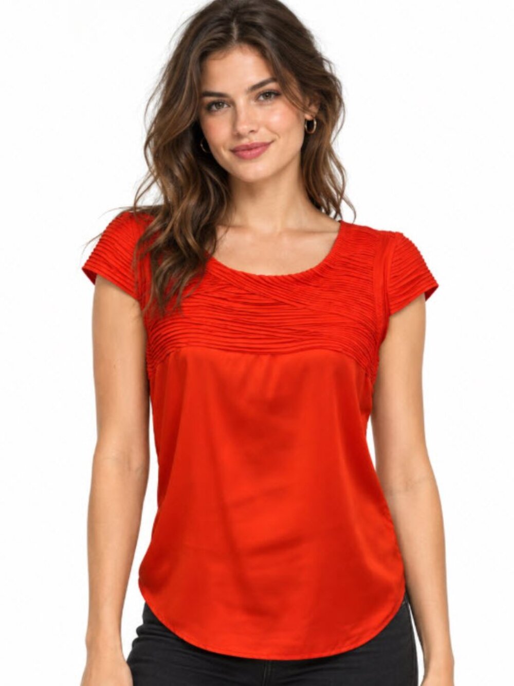 Calvin Klein Red Cap Sleeve Blouse